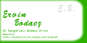 ervin bodacz business card